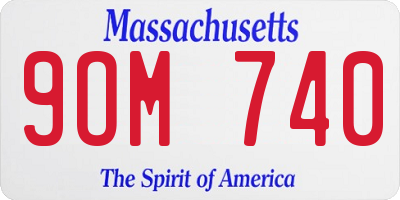 MA license plate 9OM740