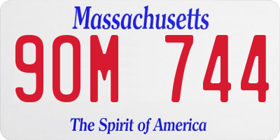 MA license plate 9OM744