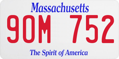 MA license plate 9OM752