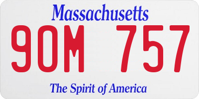 MA license plate 9OM757