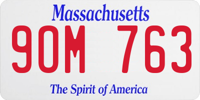 MA license plate 9OM763