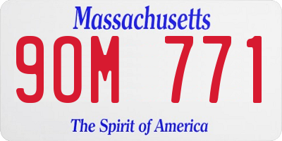 MA license plate 9OM771