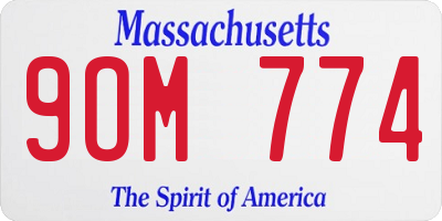 MA license plate 9OM774