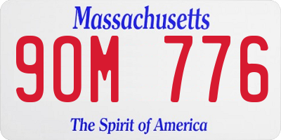 MA license plate 9OM776