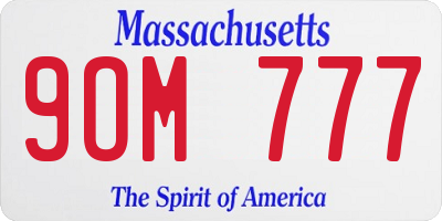 MA license plate 9OM777