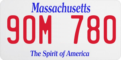 MA license plate 9OM780