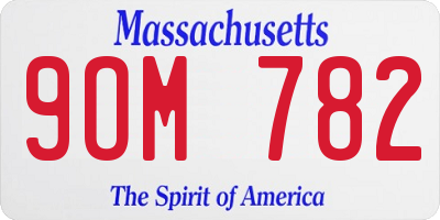 MA license plate 9OM782