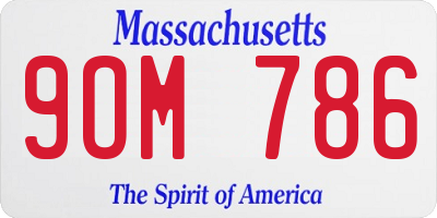 MA license plate 9OM786