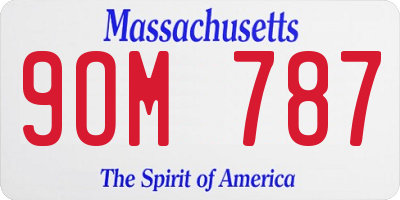 MA license plate 9OM787