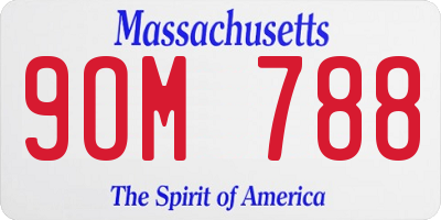 MA license plate 9OM788