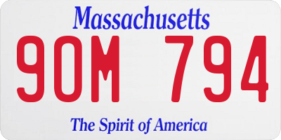 MA license plate 9OM794
