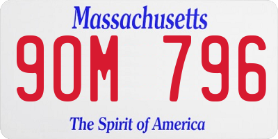 MA license plate 9OM796