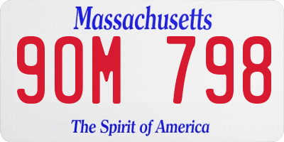MA license plate 9OM798