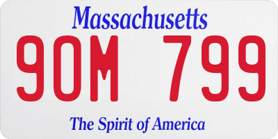 MA license plate 9OM799
