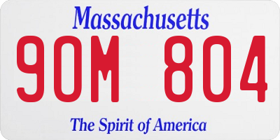 MA license plate 9OM804
