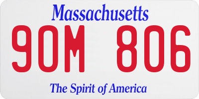 MA license plate 9OM806