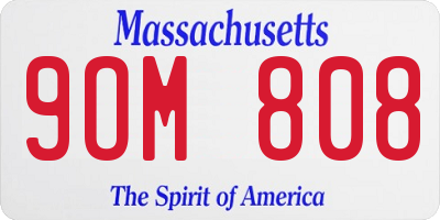 MA license plate 9OM808