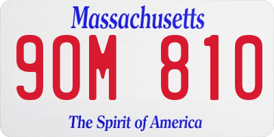 MA license plate 9OM810