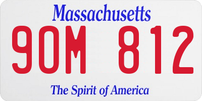 MA license plate 9OM812