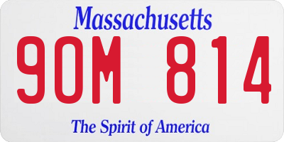 MA license plate 9OM814
