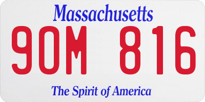 MA license plate 9OM816