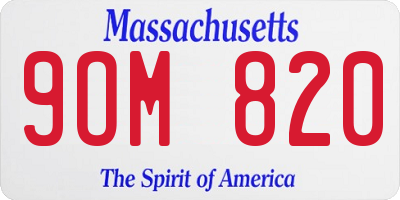 MA license plate 9OM820