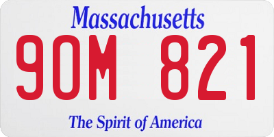 MA license plate 9OM821