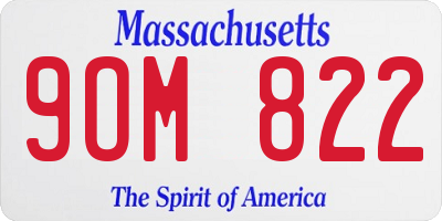 MA license plate 9OM822