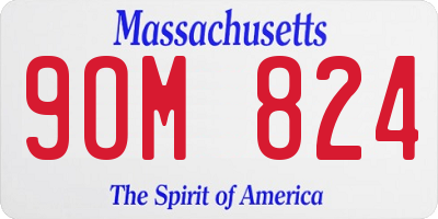 MA license plate 9OM824