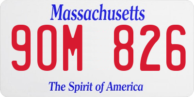 MA license plate 9OM826