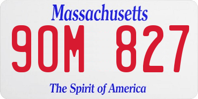 MA license plate 9OM827