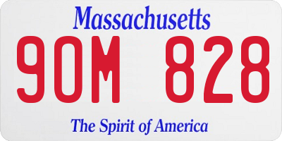 MA license plate 9OM828