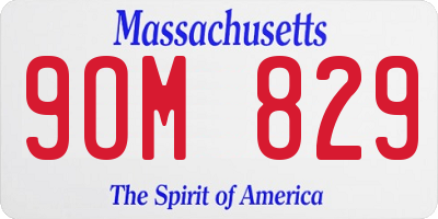 MA license plate 9OM829