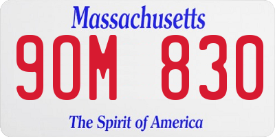 MA license plate 9OM830