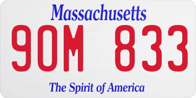 MA license plate 9OM833