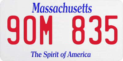 MA license plate 9OM835