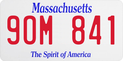 MA license plate 9OM841