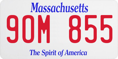 MA license plate 9OM855
