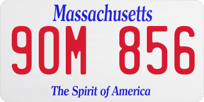 MA license plate 9OM856