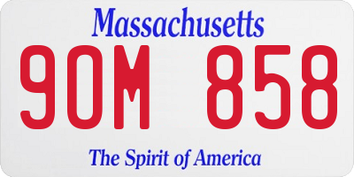 MA license plate 9OM858