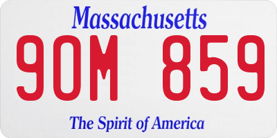 MA license plate 9OM859
