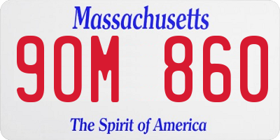 MA license plate 9OM860