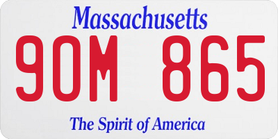 MA license plate 9OM865