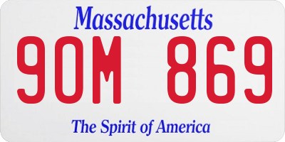 MA license plate 9OM869
