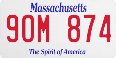 MA license plate 9OM874