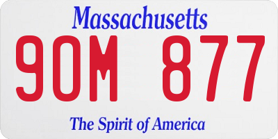 MA license plate 9OM877