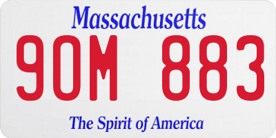 MA license plate 9OM883