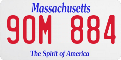 MA license plate 9OM884