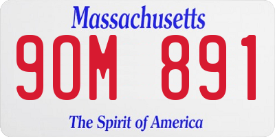 MA license plate 9OM891