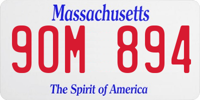 MA license plate 9OM894